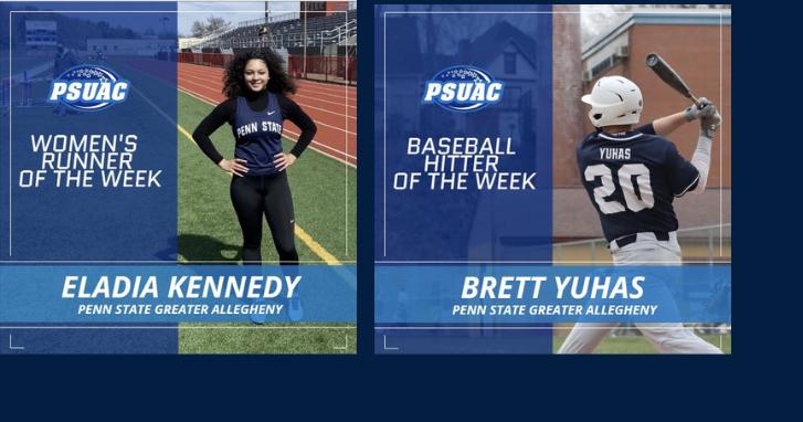 Kennedy and Yuhas Named PSUAC Athletes of the Week