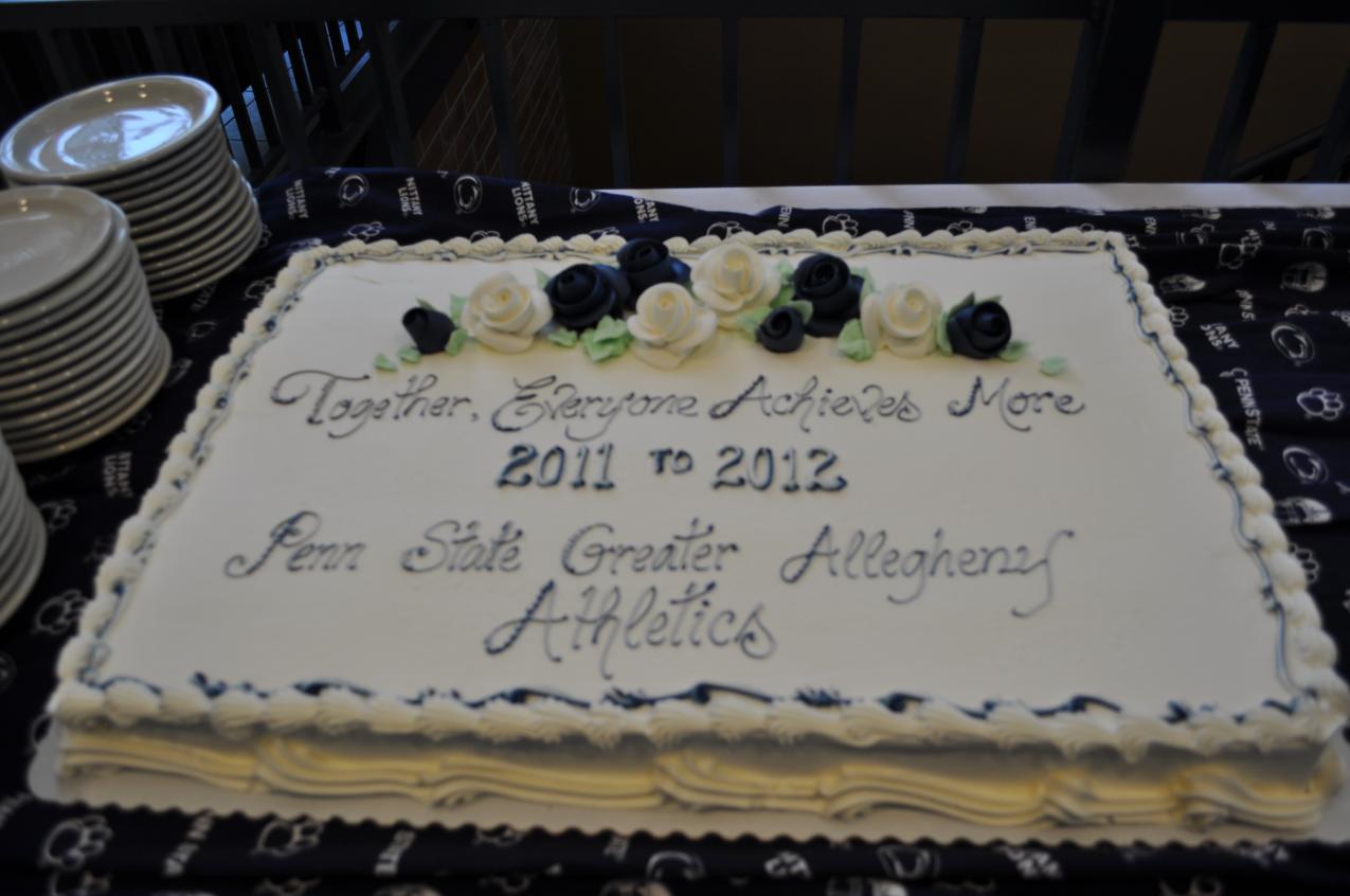 Cake commemorating the 2011-2012 Athletics year