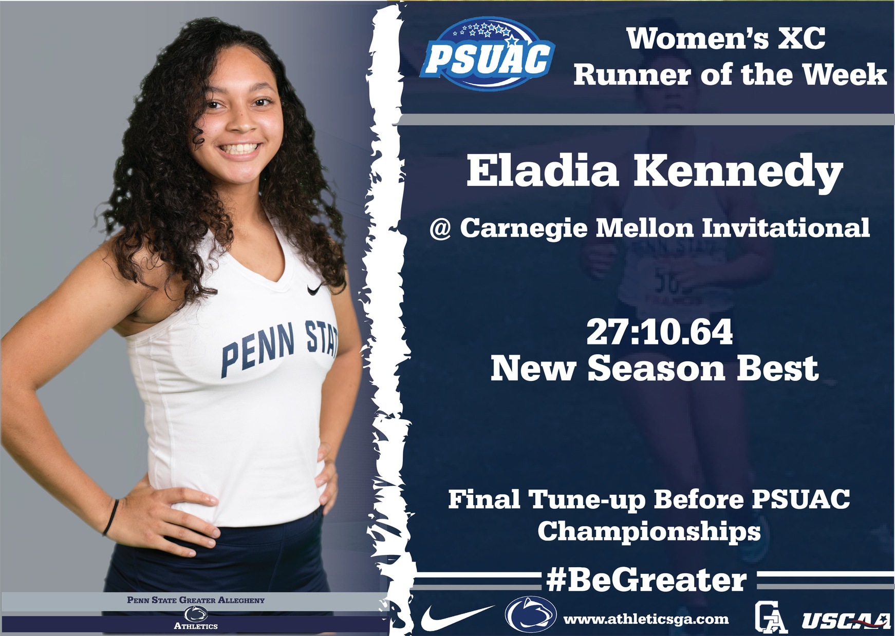 Kennedy Earns PSUAC Cross Country Runner of the Week Award